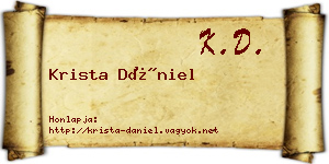 Krista Dániel névjegykártya